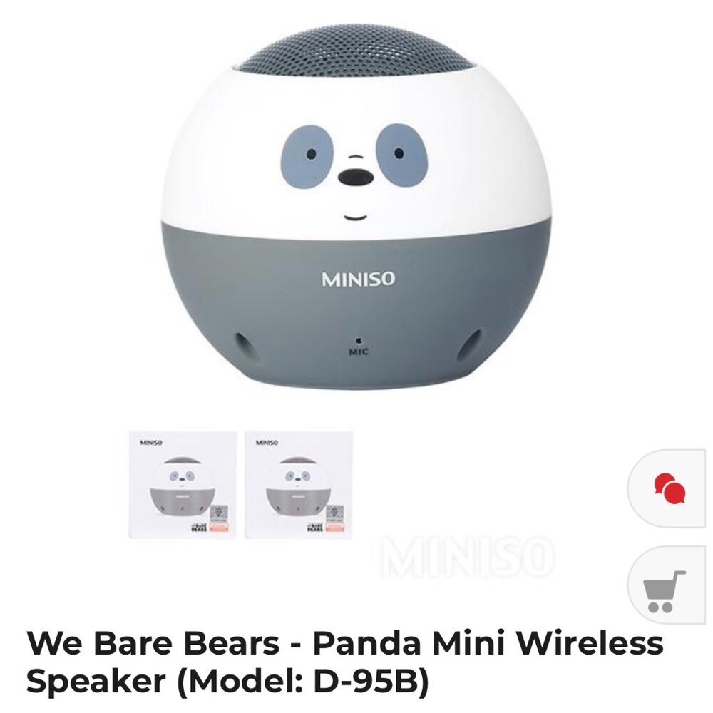 Miniso Original We Bare Bear Wireless Bluetooth Speaker (PANDA)